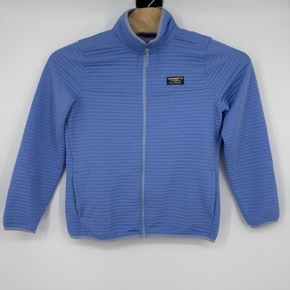 L.L.Bean Jackets & Blazers - LL Bean Airlight Full Zip Sweatshirt Women Medium Blue Ribbed Shacket Jacket